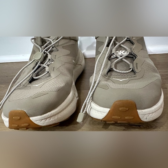 Hoka One One Transport Tan Trail Shoes Quick Toggle Lace, Cordura, Vibram Size 9 - Picture 7 of 16